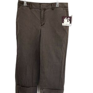 Gloria Vanderbilt Sammy Cropped Pants – Brown Stretch, Size 12, NWT